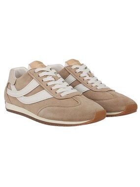 Vince Oasis Suede and leather runner sneaker, camel/white foam